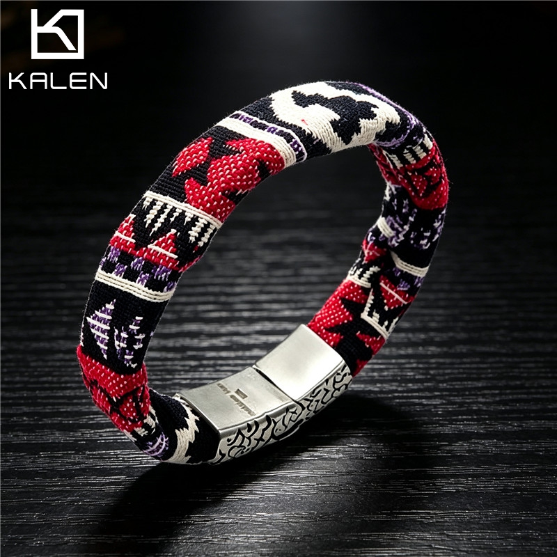 Ethnic Fashion Bd - سوار كالين بوهيمي للرجال من الفولاذ