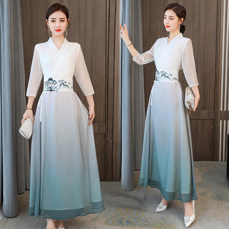 Ethnic Style Dresses - فستان هانفو صيني تقليدي للمرأة ،