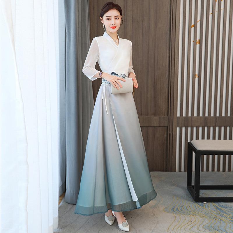 فستان هانفو صيني تقليدي للمرأة - مراجعة Ethnic Style Dresses وسعره