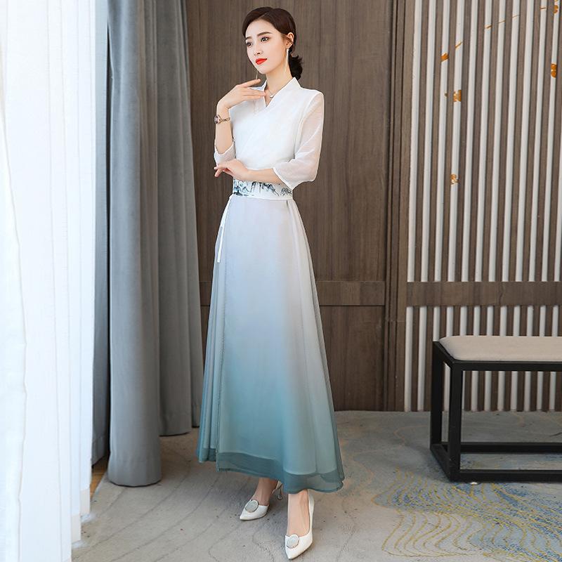 فستان هانفو صيني تقليدي للمرأة - مراجعة Ethnic Style Dresses وسعره